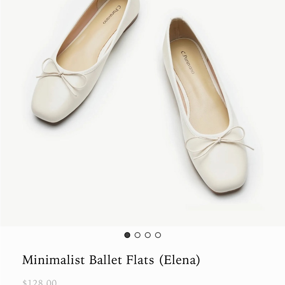 Minimalist Ballet Flats (Elena) - White Never Worn